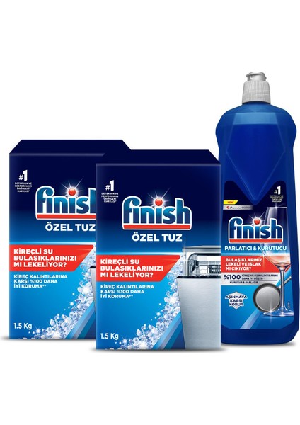 Bulaşık Makinesi Tuzu 1500 gr x 2 + Parlatıcı 800 ml fiyatları