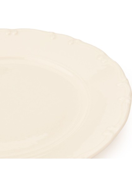 Krem Renk 25 cm Porselen Servis Tabağı, Şık ve Dayanıklı Sofralar Için Ideal fiyatları
