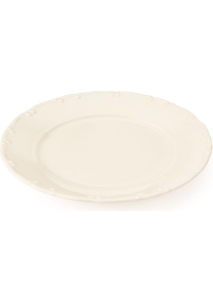Krem Renk 25 cm Porselen Servis Tabağı, Şık ve Dayanıklı Sofralar Için Ideal modelleri