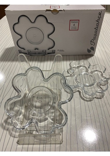 Yonca Serisi 6'lı Çay Tabağı Seti, Şık ve Renkli Turuncu Tasarım fiyatları