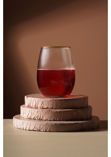 6'lı Meşrubat Bardağı Seti, Altın Detaylı, 570CC, Şık ve Dayanıklı Tasarım