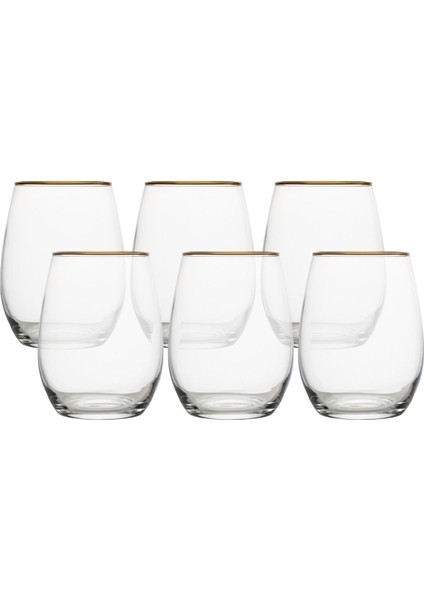 6'lı Meşrubat Bardağı Seti, Altın Detaylı, 570CC, Şık ve Dayanıklı Tasarım indirimleri