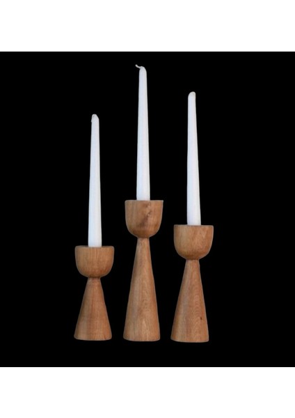 3'lü Ahşap Dekoratif Mumluk Seti, Meşe, Gürgen, Kayın, 22MM, Şık ve Doğal Tasarım fiyatları