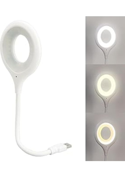 Sesle Kontrol 3 Renk Işık Modlu USB LED Okuma ve Gece Işığı