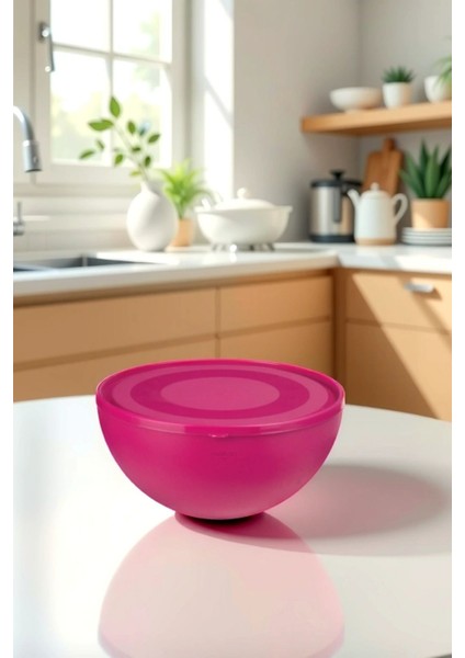 Pembe Büyük Yuvarlak Kapaklı Gıda Saklama Kabı 8,5 Litre modelleri