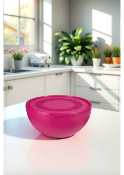 Pembe Büyük Yuvarlak Kapaklı Gıda Saklama Kabı 8,5 Litre fırsatları