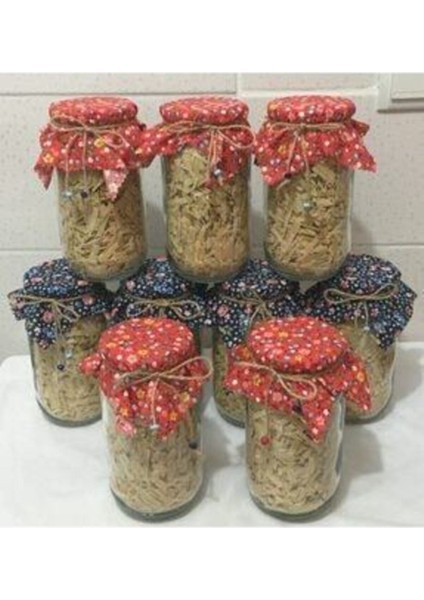 50 Adet Beyaz Kavanoz Kapağı Kumaşı ve Boncuklu Bağlama Ipi Seti fırsatları