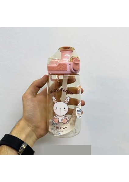 Pembe Çocuk Suluğu 500 ml Pipetli, Kayışlı, Damlatmaz, Sağlıklı ve Hafif Tasarım modelleri