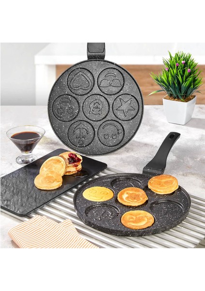 Granıt Döküm Pankek Tavası, Siyah, Dayanıklı ve Şık Tasarım