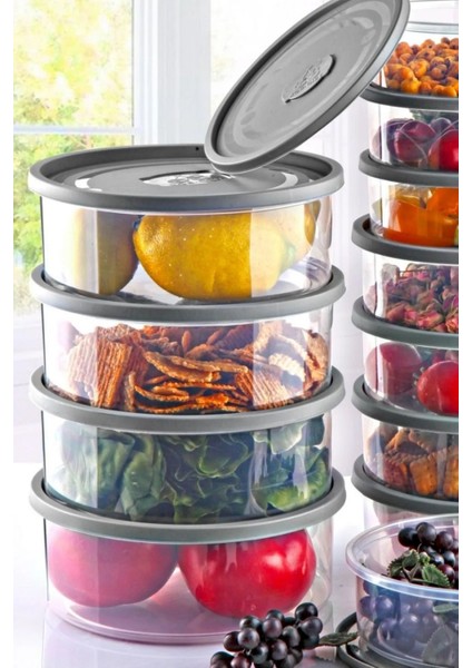 12'li Yuvarlak Mikrodalga ve Difriz Uyumlu Trio Saklama Kabı Seti fiyatları