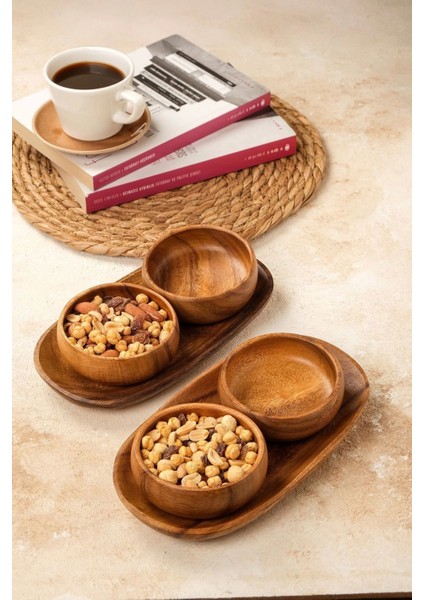 6 Parça Akasya Sunum ve Çerez Seti, Şık ve Pratik Ev Kullanımı Için Ideal modelleri