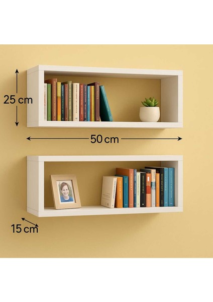 Duvara Monte Kitaplık Beyaz 2 Li Raf Duvar Rafı, Düzenleyici modelleri