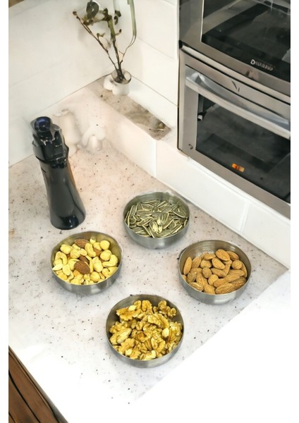 4'lü Paslanmaz Çelik Çerezlik Seti, Şık ve Dayanıklı Tasarım modelleri