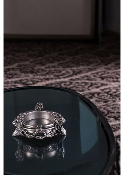 Şık Gümüş Eskitme Küllük, Dekoratif ve Zarif Tasarım, Estetik ve Işlevsel Kullanım