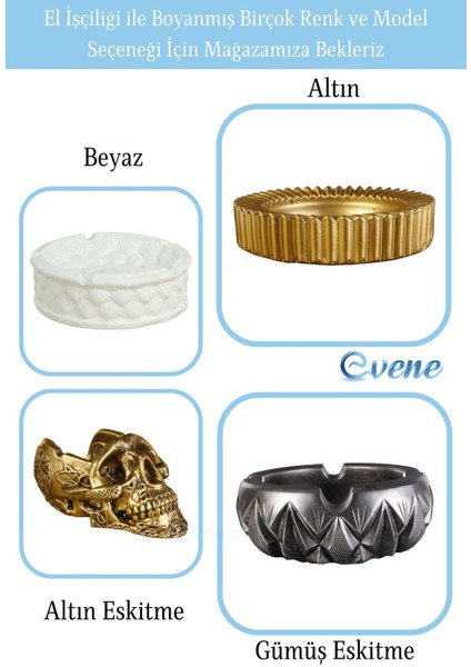 Şık Gümüş Eskitme Küllük, Dekoratif ve Zarif Tasarım, Estetik ve Işlevsel Kullanım