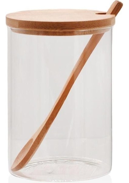 Bambu Kapaklı 550 ml Borosilikat Cam Kavanoz, Şık ve Dayanıklı Saklama Çözümü fiyatları