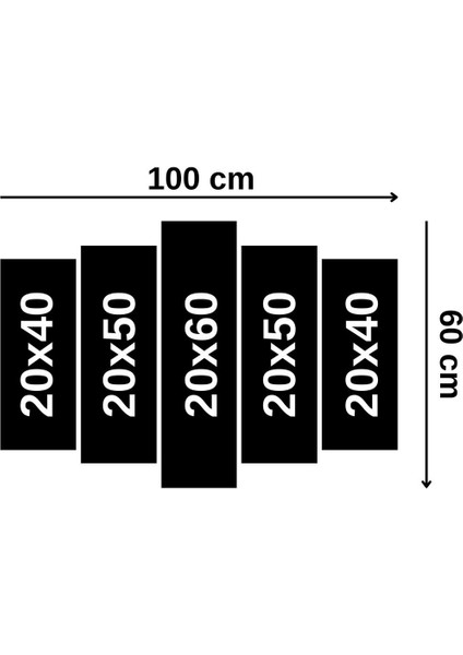 5 Parça Renkli Göl ve Köy Manzaralı Duvar Dekoru, Salon, Yatak Odası, Ofis Için fırsatları
