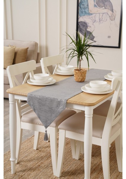 35CM x 300CM Gri Desenli Dekoratif Koşu Yolu, Şık ve Zarif Tasarım fırsatları