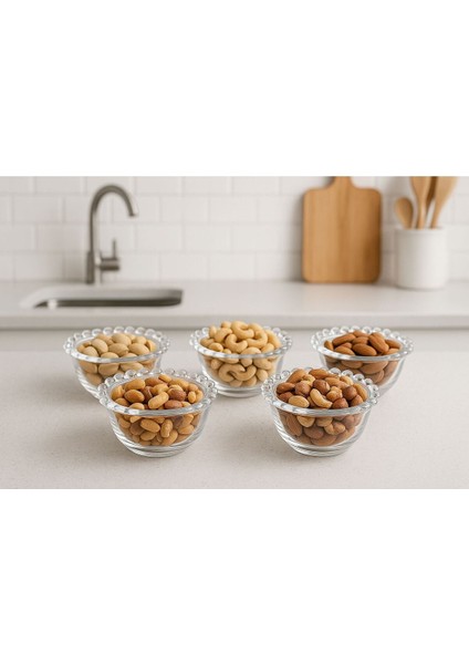 6'lı Cam Kase Seti, Tatlı, Çerez ve Sunumlar Için Şık ve Zarif Tasarım modelleri