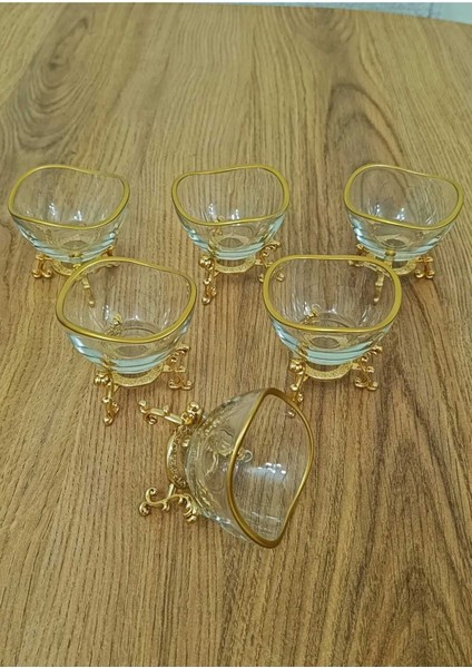 6'lı Lüx Kahve Yanı Çok Amaçlı Mini Kase Seti, Beyaz