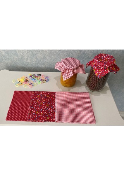 50 Adet Kırmızı Karışık Kavanoz Kapağı ve Renkli Bağlama Lastiği Set indirimleri