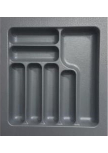 Gri 7 Gözlü Plastik Kaşıklık 49X49CM, Düzenli Mutfak Organizasyonu Için Ideal