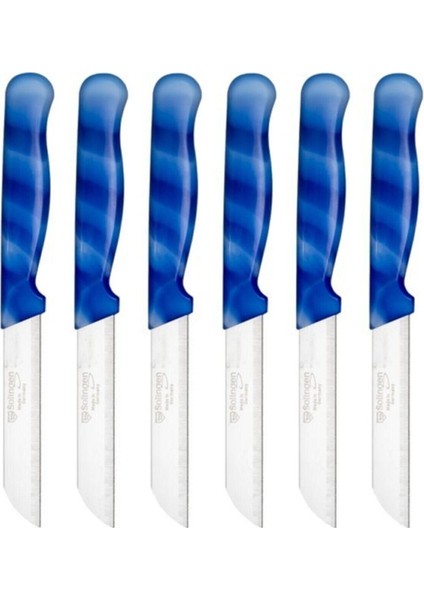 Mavi Mermer Desenli 6'lı Meyve Bıçağı Seti