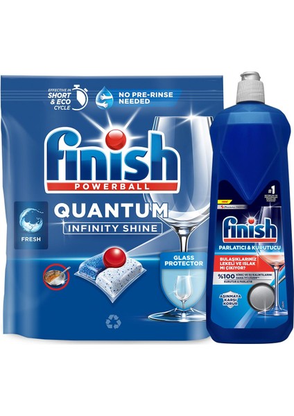 Quantum Infinity Shine 83 Kapsül Bulaşık Makinesi Deterjanı Tableti + Parlatıcı 800 ml fiyatları