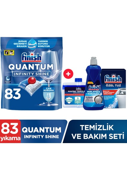 Quantum Infinity Shine Bulaşık Makinesi Tableti 83 Yıkama – İz Bırakmayan, Ferah Kokulu, Üstün Temizlik Performansı