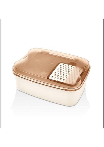 3'ü Bir Arada Saklama Kabı Bej, Rende ve Saklama 4500 ml