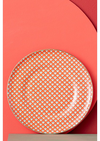 Kırmızı Nar Fine Bone Pasta Tabağı 21 Cm, Şık ve Zarif Tasarım ile Sofralarınıza Güzellik Katın