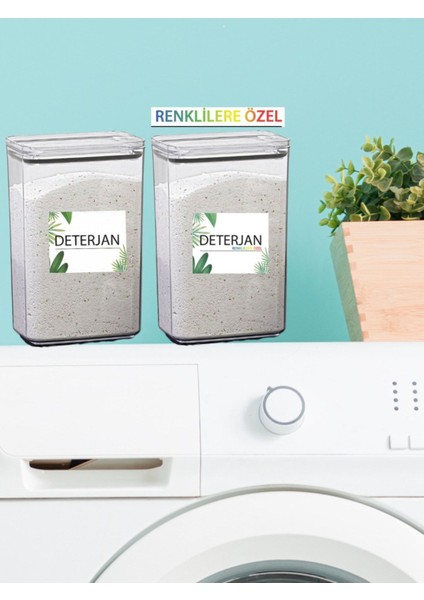 Renkli Deterjan ve Dikdörtgen Saklama Kutusu 2,9 Lt Vakum Kapaklı Çift Set modelleri