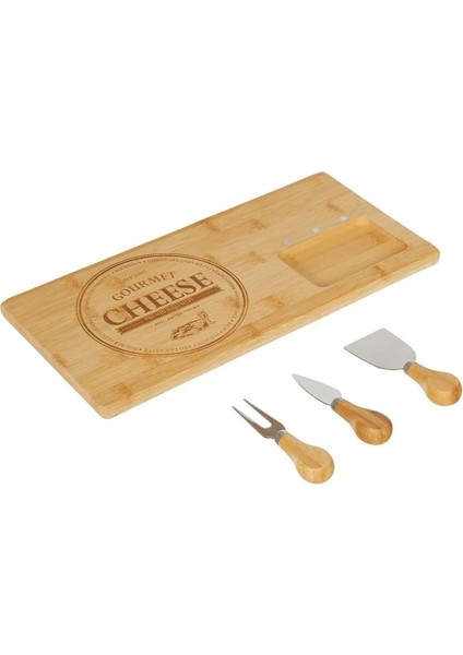 Bambu 4 Parça Peynir Sunum Tahtası Seti, Şık ve Doğal Peynir Tabağı Mükemmelliği fiyatları