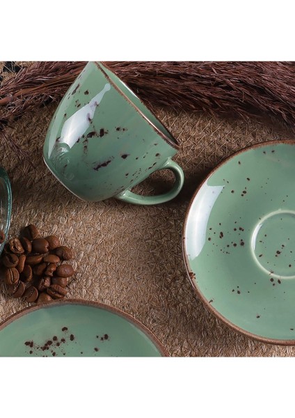 Yeşil 4 Parça Antik Kahve Fincan Takımı, Şık ve Zarif Tasarım fiyatları