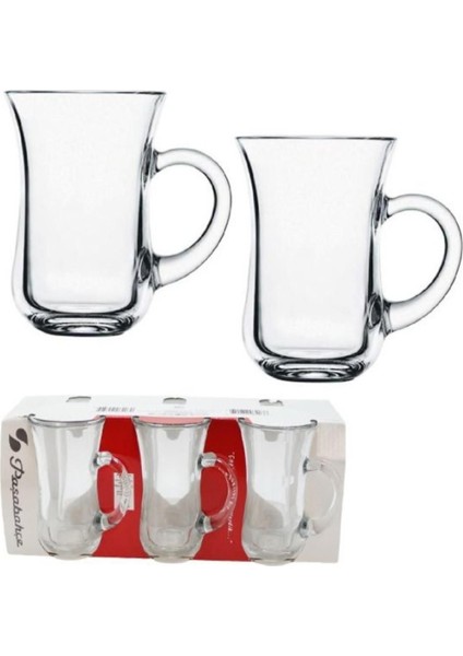 55411 Keyif 6'lı Kulp Detaylı Beyaz Bardak