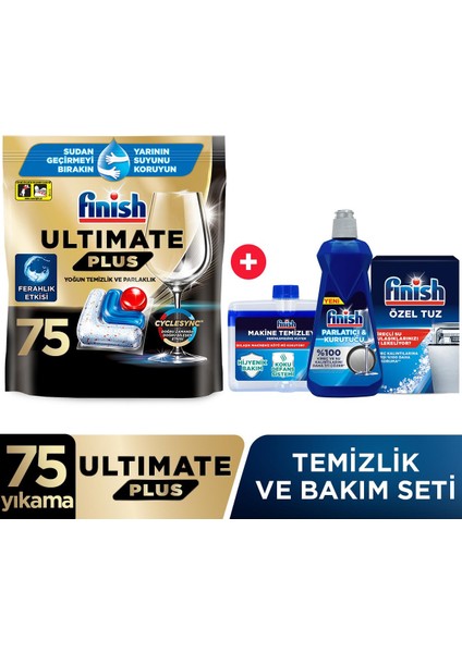 Ultimate Plus Bulaşık Makinesi Tableti - 75 Adet, 915 g, Ferah Koku ile Yağ ve Kireç Temizleyici