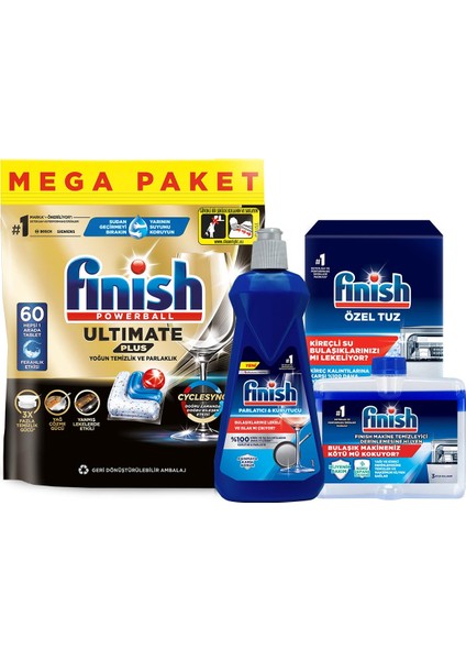 Ultimate Plus Bulaşık Makinesi Tableti 60 Yıkama Limon Kokulu Parlatıcı Temizleyici fiyatları