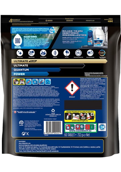 Ultimate Plus Bulaşık Makinesi Tableti 60 Yıkama Limon Kokulu Parlatıcı Temizleyici fırsatları