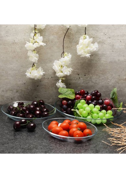 3'lü Cam Kayık Tabak Seti, Şık ve Hafif Sunumlar Için Ideal