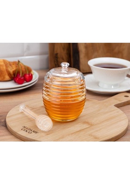 Turuncu Cam Bal Kavanozu, 240ML, Şık ve Kullanışlı Bal Saklama Kabı