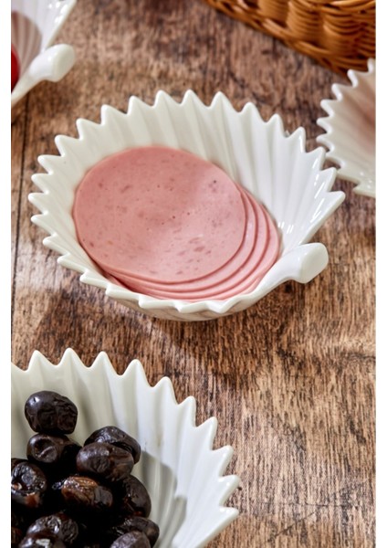 6 Parça Beyaz Porselen Reçellik Seti, Şık ve Kullanışlı Sofralar Için Ideal modelleri