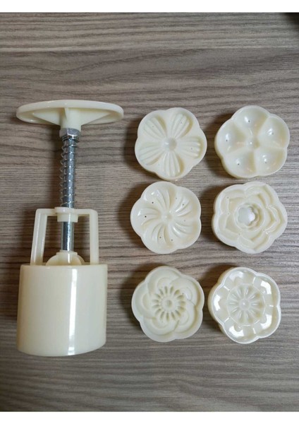 7'li Mooncake ve Kurabiye Kalıp Seti, Beyaz, Keyifli Pişirme Malzemesi