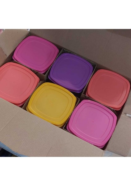 Renkli Kapaklı Cam Saklama Kabı Seti, 6'lı, 310CC, Şık ve Kullanışlı. modelleri