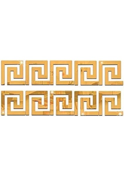 Şık 7x7 Pleksi Dekor Bordür 60 Adet, Altın Detaylı Dekoratif Süsleriyle Tarzınıza Işıltı Katın