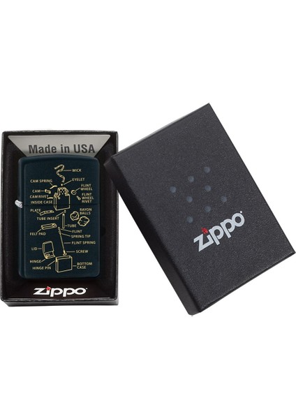 Anatomy Of Zippo Lighter Black Matte Dizayn Çakmak fiyatları