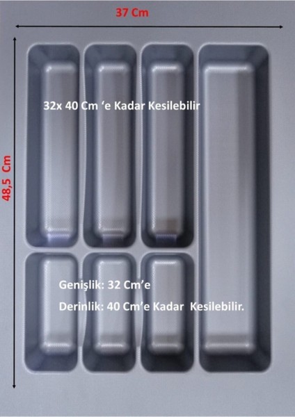Gri Çekmece Içi Kaşıklık, 37X48,5 Cm, Kesilebilir, Pratik ve Şık Organizatör fiyatları