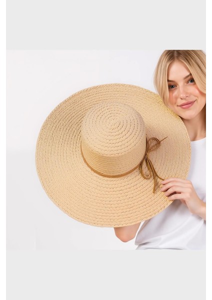 Premium Rafya Oversize Camel Geniş Hasır Plaj Şapkası fiyatları