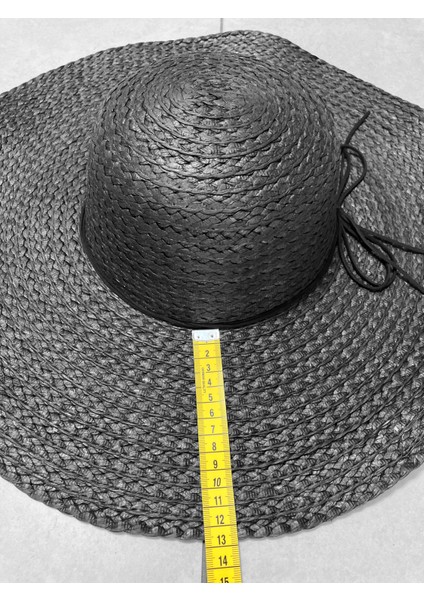 Premium Rafya Oversize Siyah Geniş Hasır Plaj Şapkası modelleri