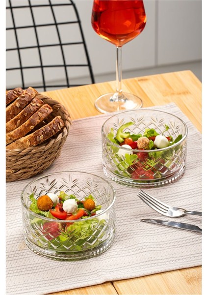 Geniş 8'li Set 460 ml Büyük Salata ve Çerezlik Kase, Şık ve Kullanışlı Tasarım