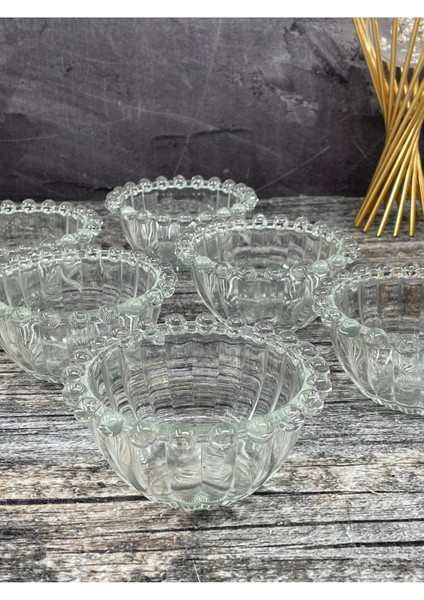 6'lı Boncuklu Cam Kahvaltılık Tabaklar, 12CM, Şık ve Kullanışlı Set fiyatları